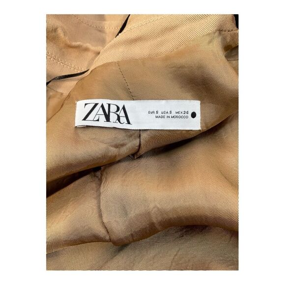 Zara Women’s Flowy Trench Coat Trench beige camel Size Small - Picture 10 of 16
